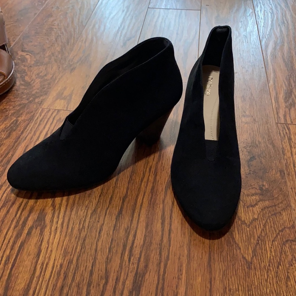 Black suede nurture boots. Size 9